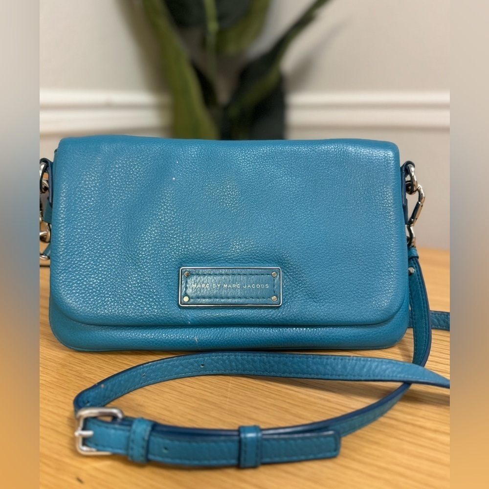 Marc by Marc Jacobs Teal Blue Leather Crossbody Bag